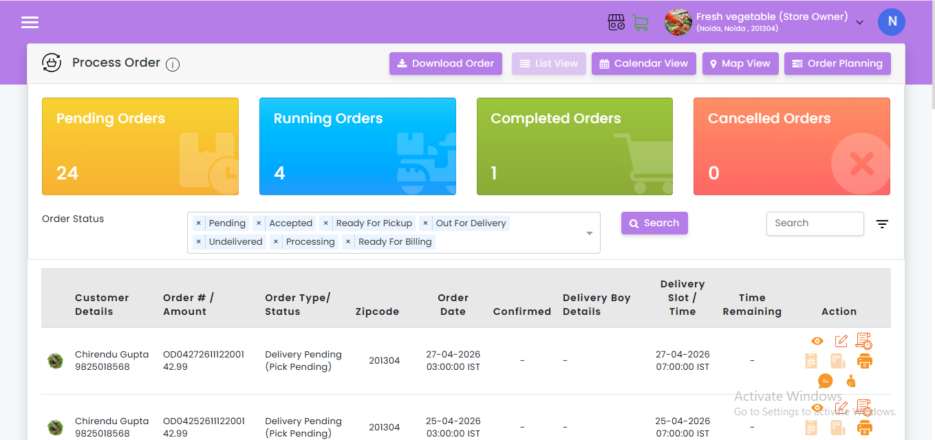 Process Orders